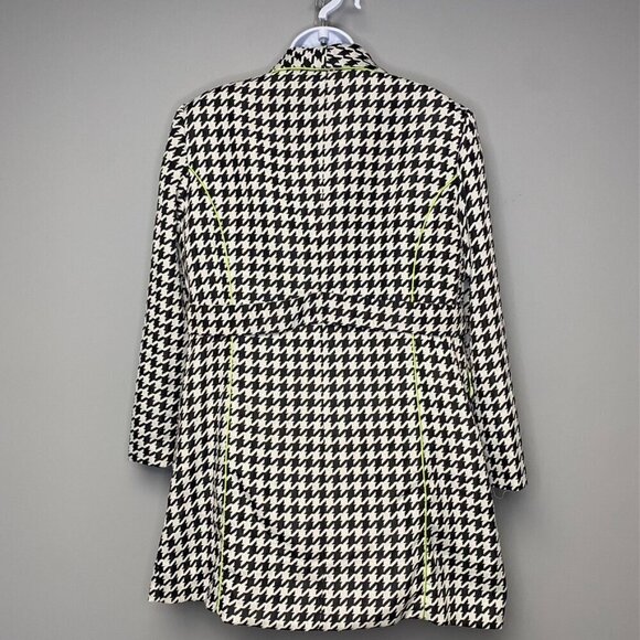 Vintage AS.HRO Houndstooth Neon Green Women's Retro Peacoat Jacket Size 16 - Picture 4 of 7